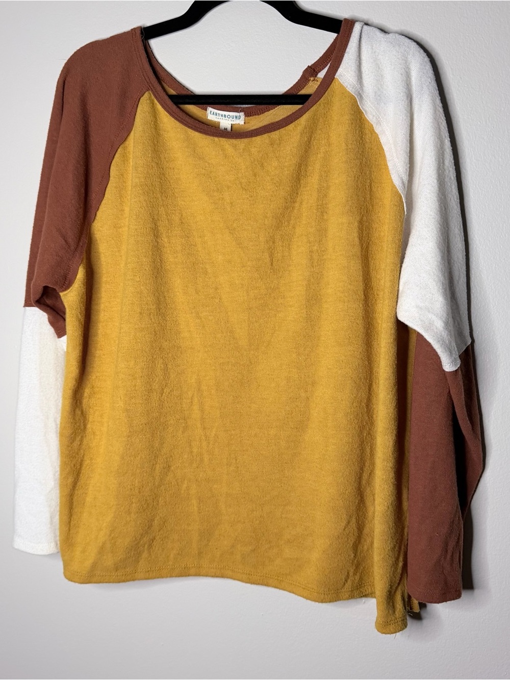 EARTHBOUND Mustard Pullover with Rust Trim